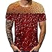 Produktbild POIUDE Unisex 3D Flood Druck Sommer Lustige Beiläufige Kurzarm T-Shirts Tees Bluse M-3XL(rot, XL)