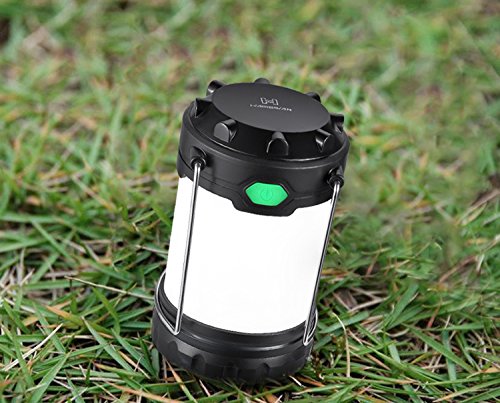 [Sonderangebot] HAMSWAN HB-09 2x LED-Camping tragbare AugenschutzLampe kampierende Laterne Außenleuchte drei Licht-Modi Doppel Batterie-Behälter für Wandern, Camping, Notfall, Ausfälle, Nachtlicht, Gartenlaterne usw schwarz [Energieklasse A+] - 6