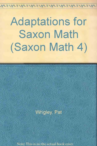 Preisvergleich Produktbild WORKBK-ADAPT SAXON MAT-STUDENT (Saxon Math 4)