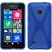 Produktbild PhoneNatic Case für Nokia Lumia 530 Hülle Silikon blau X-Style + 2 Schutzfolien