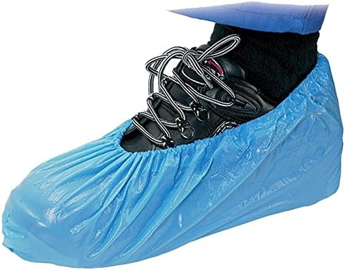 Mcintyre Disposable Plastic Shoe Covers Overshoes, Blue, 36 cm Size (Pack of 50)