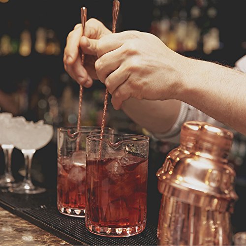 Bartender Wesentliche Tool Kit für Cocktailshaker – Professionelle Gewichteten Bar Löffel 30cm, Holz Muddler 25cm, 2 Ausgießer und Eiszange – Premium Qualität - 6