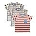 Orange and Orchid Cotton Striped Pocket Kids T-shirt Pack of 3 RS.399.00