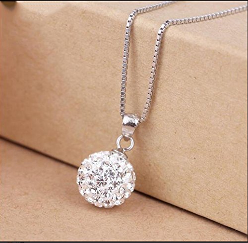 XZX S925 argent sterling Collier Pendentif boule en diamants