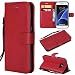 Produktbild NewTH Galaxy S7 Hüllen, Geldbörse Premium PU Leder etui,TPU Schutzhülle 370 Grad Schutz Cover für Samsung Galaxy S7(Rot)