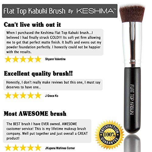 Flat Top Kabuki Pinsel von Keshima ★ Premium Foundation Pinsel, Polierpinsel, Verlaufspinsel, Gesichtspinsel ★ 100% Zufriedenheit oder Geld zurück - 2
