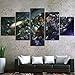Produktbild WEPAINTING Moderne HD 5 Stück World of Warcraft Spiel Poster Malerei Leinwand Wandkunst Bild Home Decoration Wohnzimmer Leinwand Painting-Frame_40X60_40X80_40X100cm
