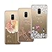 Produktbild Yokata [3 Packs für Samsung Galaxy A8 Plus 2018 Hülle Silikon Transparent Durchsichtig Handyhülle Schutzhülle TPU Ultra Dünn Slim Kratzfest mit Motiv - Turm Fahrrad + Blumen Schmetterlinge + Blumen