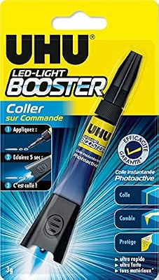 UHU Booster, Colle Activée par UV, Tube 3g, Transparent
