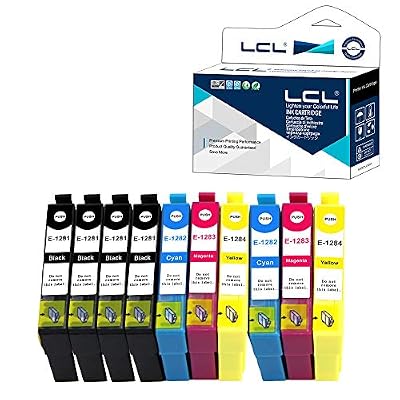 LCL Cartouche d'encre Compatible T1285 T1281 T1282 1283 T1284 (4Noir 2Cyan 2Magenta 2Jaune) Remplacement pour Epson Stylus S22/SX125/SX130/SX230/SX235W/SX420W/SX425W/SX430W/SX435W/SX438W/SX440W