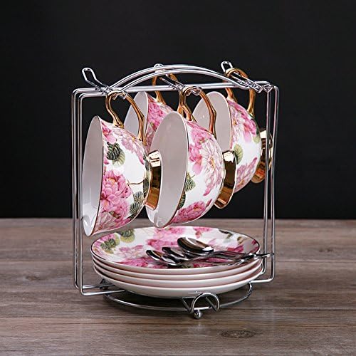 Bone China coffee mug Retro ceramics in Phnom Penh6 set the flower Cup coffee cup-T
