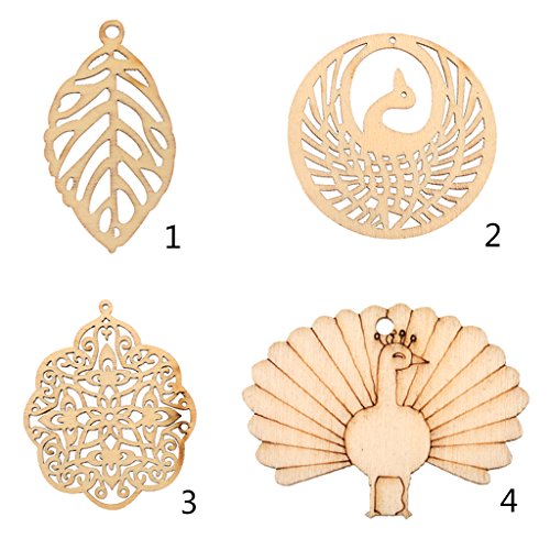 MagiDeal 10pcs blumen klein-Anhänger Deko Basteln Aufhängen Naturholz Schild, Wegbeschreibung,Dekoration, Handwerk - 7