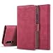 Produktbild Huawei P20 lite Hülle, Huawei Nova 3E Handyhüle, Alfort Prämie PU Leder Schutzhülle Mesh Wärmeableitung Lederhülle Tasche Wallet Case Cover für Huawei P20 lite / Nova 3E Smartphone 5.84" mit Kartensteckplatz und Standfunktion ( Rot )