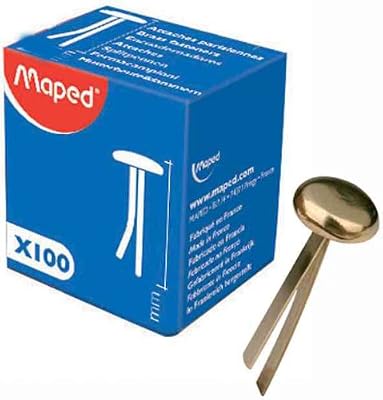 Maped Attaches parisiennes tête ronde en laiton, 16 mm