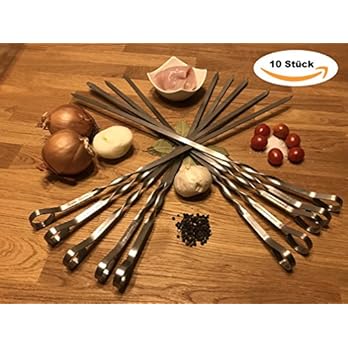10x Eck Baikal Premium 50cm Edelstahl Grillspiee Schaschlikspiee Schampur Spiee Made In Germany