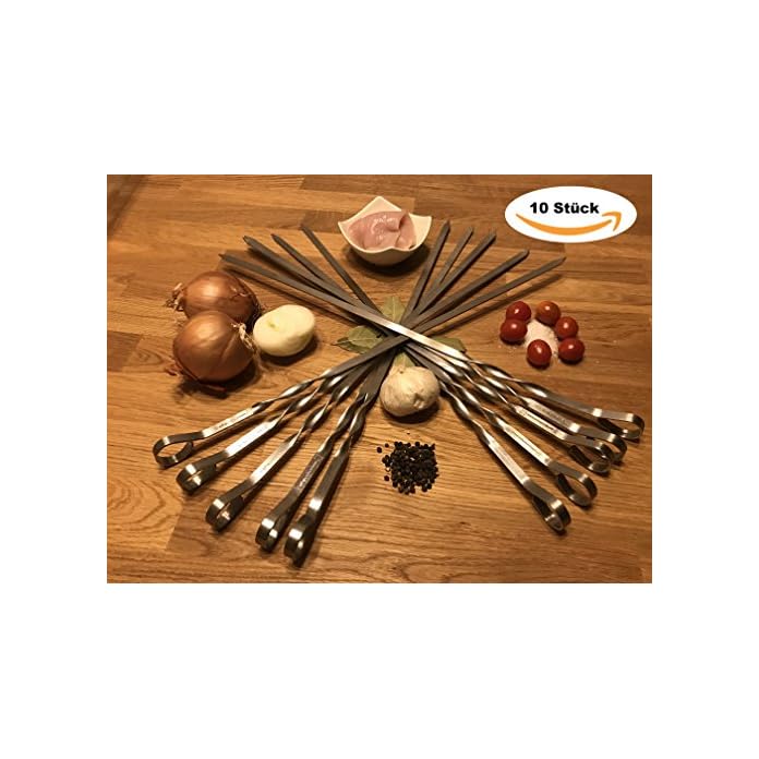 10x Eck Baikal Premium 50cm Edelstahl Grillspiee Schaschlikspiee Schampur Spiee Made In Germany