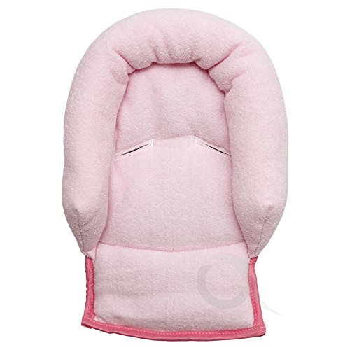 UNIVERSAL Infant \ Baby \ Toddler car seat , stroller head support pillow (terry cotton - baby pink)