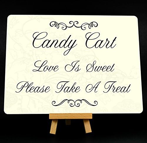 Wedding Candy Cart Metal Sign With Stand