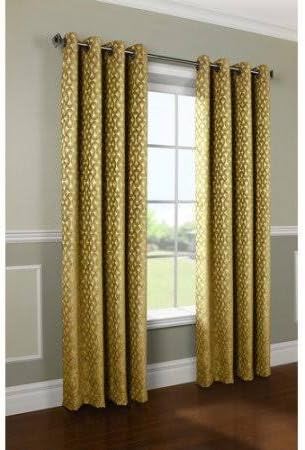 Common Wealth Home Fashions Rope Chenille Couture Patterned Curtain, 52 x 84 citrine