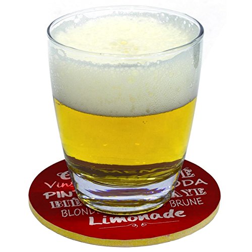 Promobo Set Set 4 Set Topfuntersetzer Glas Deko Collection Bistro Rot - 4