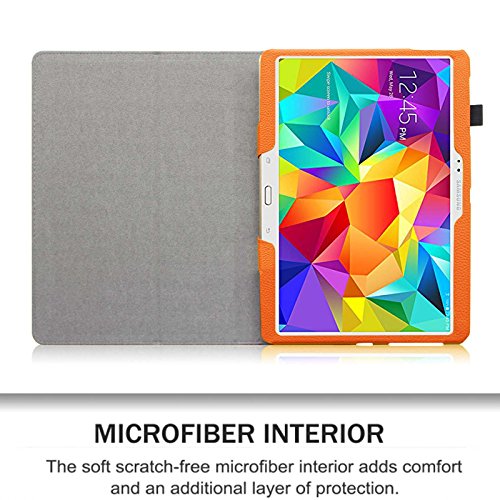Fintie Samsung Galaxy Tab S 10.5 Hülle Case – Slim Fit Folio Kunstleder Schutzhülle Cover Tasche mit Ständerfunktion für Samsung Galaxy Tab S T800 T805 (10,5 Zoll) Tablet (mit Auto Schlaf / Wach Funktion), Orange - 7