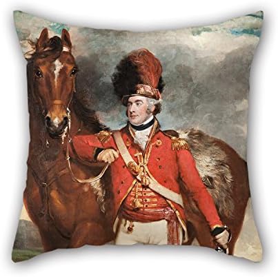 MaSoyy Throw Cushion Covers Of Oil Painting Martin Archer Shee - Major O'Shea Of The Loyal Cork Legion For Drawing Room Monther Wedding Kids Room Bar Seat 18 X 18 Inches / 45 By 45 Cm(twice Sides)