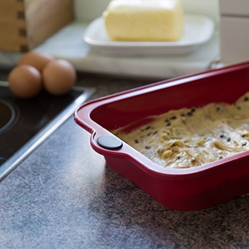 Levivo Silikon Kuchen-Backform / Silikon-Kuchenform 26 x 20 cm, Rot - 2