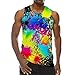 Produktbild BIBOKAOKE-herren Herrenweste Bunte Oversize Sommerweste Kurze Ärmel der Männer Drucken Tank Tops Ärmellos Sportsshirt Basic Bekleidung