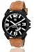 LimeStone~Speed~ Round Casual Analog Tan Genuine Leather Strap Black Dial Men