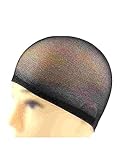 2Pc Women Black Fashion Fishnet Open Hair wig Weaving Cap net strech mesh Liner