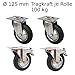 Produktbild 4 Stück Lenkrollen Transportrollen Möbelrollen 125mm Transportrolle Rollen mit Bremse Laufrollen Schwerlastrollen 100 kg