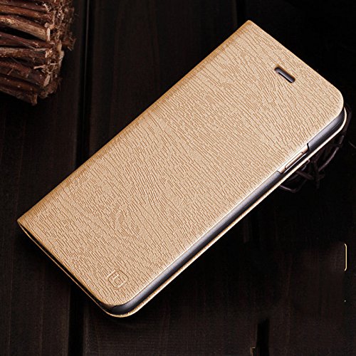 Apple Iphone 7 PU Ledertasche Flip Slim Smart case cover mit Karte Steckplatz (iphone 7 4,7", Gold)