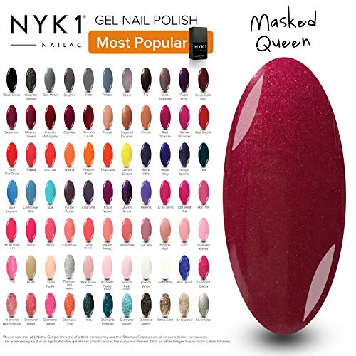 NYK1 Vernis à Ongles Gel Polish | Pour Lampe UV o LED Shellac Nail Polish - Vernis Semi Permanent de Couleur pour Manucure Professionnel avec Effet Miroir | Compatible avec Base et Top Coat Shellac