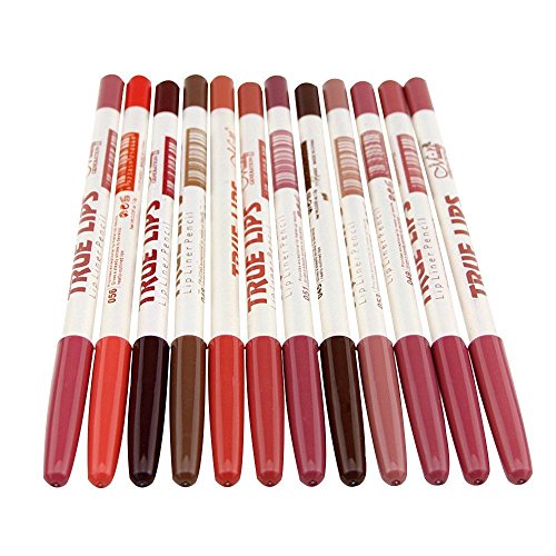 FANGXIN 12 PCS Wasserdichtes Make Up Lip Liner Eyeliner Lidschatten Stift Bleistift Lippenkonturenstift 12 Farben - 3