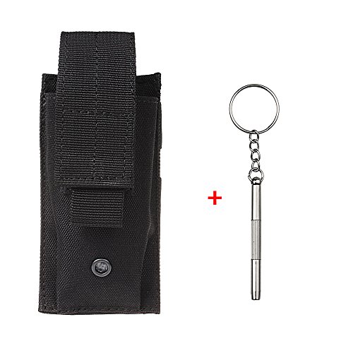 xhorizon TM FX 1000D Nylon Armee Camo Taktik MOLLE Mag Taschenlampe Halfter Cartridge Clip Gewehrkugel Werkzeug Messer Gürteltasche Mantel + Geschenk [3 in 1 Mini Edelstahl Schraubendreher]