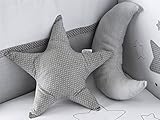 cojines infantiles patrones No desenfundables Pirulos Luna Set de 3 Cojines con Relleno Decorativos para la Habitación del bebé, Color Blanco y Gris