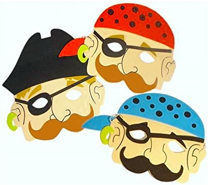 MustBeBonkers6 -UNISEX PIRATE DRESS UP FOAM MASKS - FANCY DRESS PARTY BAG FILLERS FACE MASK