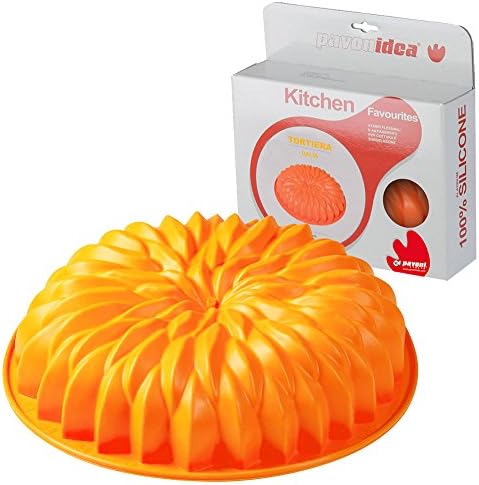 Platinum Silicone "Dahlia" Baking Mould, Premium Quality, Bundt Cake, Silicone Cake Pan Flower Design, Includes Gift Box &amp; Recipe Book, 26 x 26 cm (Dahlia)