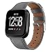 Produktbild für Fitbit Versa/Versa Lite Uhr Intelligent Uhr Smart Watch Ersatz Sport Leder Uhrenarmband Armband Handschlaufe Strap für Herren Damen (Grau)