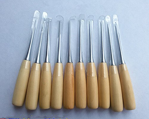 Malayas® DIY Leder Handwerk Holzgriff Nähen Ahle Werkzeug Fingerhut Ahle Gewachst Loch Stanzen Nähzeug - 8