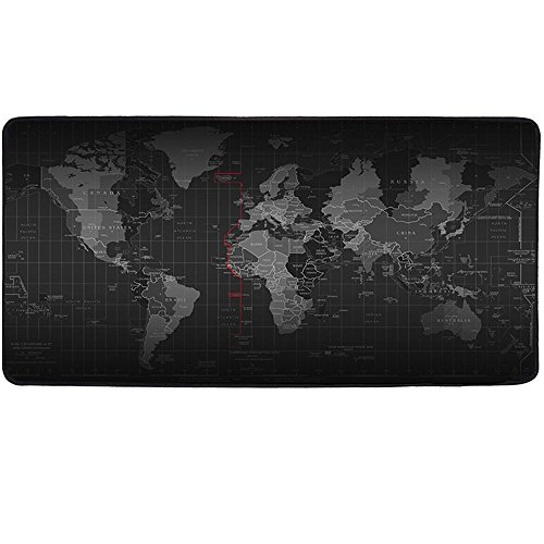 Weltkarten-Spiel-Mausunterlage XXL verlängerte Spiel-Mausunterlage Große Computer-Spiel-Mausunterlage Weiche Tastatur-Matte Anti-Rutsch-Gummi unten Kundenspezifische strukturierte Oberfläche wasserdicht(31.5 "* 11.8" * 0.12 ")