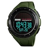 Amstt Solar Uhren für Herren Armbanduhr Uhren Wasserdichten Sport Analog Digital Stoppuhr（Armeegrün）