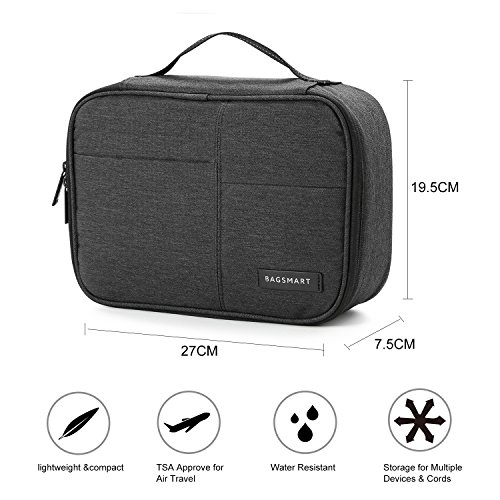 BAGSMART Universaltasche Eletronik Organizer für Kabel, Externe Festplate, ipad mini, Objektive Schwarz - 7