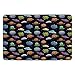 Produktbild Bathroom Bath Rug Kitchen Floor Mat Carpet,Space,UFOs and Fantastic Planets Gas Giant Alien Environments Science Fiction Elements Decorative,Multicolor,Flannel Microfiber Non-slip Soft Absorbent
