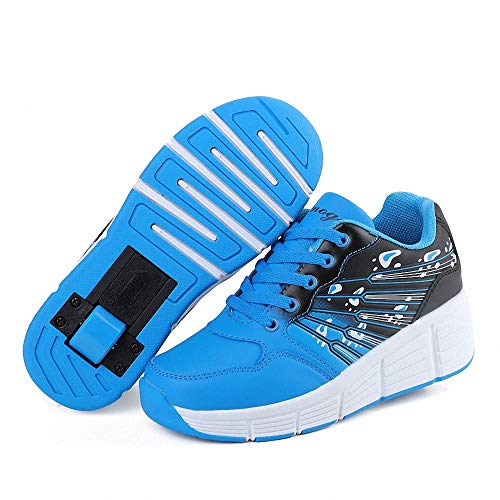 FZ FUTURE Automatiques Rétractables Patins à roulettes, Enfants LED Chaussures à roulettes, Patins Roue rétractable, Sports Plein air Cross Formateurs Baskets Gymnastique