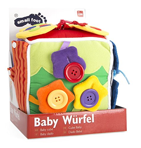 Baby „Würfel“ weich gefüttert und superleicht, auf jeder Seite des Würfels befindet sich eine Verschlussfunktionen zum Üben, schult spielerisch die Feinmotorik, ein buntes Babyspielzeug für kleine Entdecker - 3