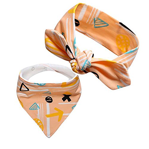 Preisvergleich Produktbild Fletion Baby Mädchen Jungen Dreieckstuch Stirnband Set Baumwolle Kinder Kleinkind Speichel tuch Dreieck Lätzchen Spucktuch Stirnbänder Set