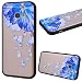 Produktbild GrandEver Samsung Galaxy A3 2017 Weiche Hülle Schwarz Bumper & Hart PC Rückschale Hartschale Schutzhülle mit Muster 3D Relief Vintage Backcover Ultra Slim Silikon Rahmen Rückseite Ultra Dünn Protective Soft Case Handytasche Premium Handyhülle Etui Schale - Blau Blume