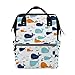 Produktbild bennigiry Cartoon Meer Wal Wickeltasche Rucksack groß Kapazität Reise Back Pack Wickeltaschen Organizer Multifunktions-Baby Staubbeutel für Mama