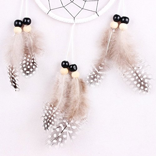 LUFA Kreis Traumfänger Federn Wand hängende Dekoration Auto-Verzierung Weiß&35cm - 3